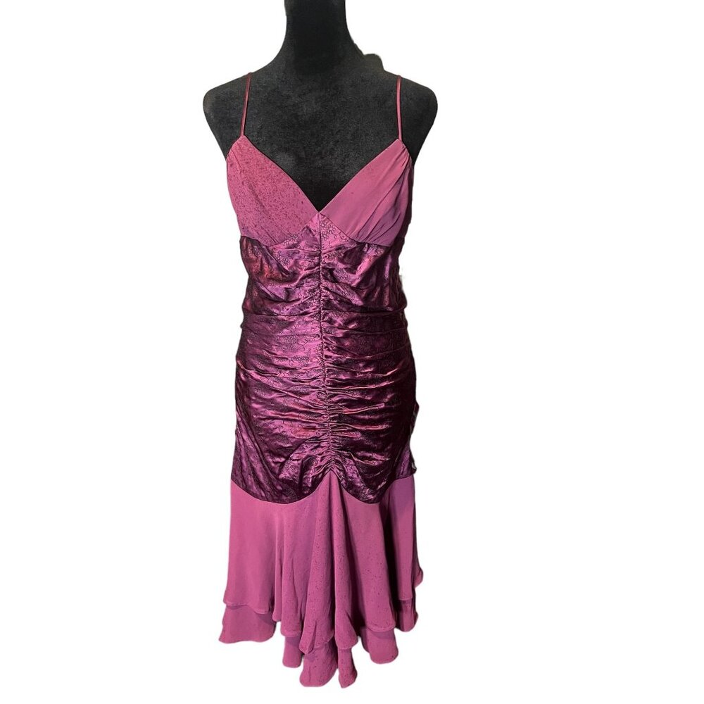 *Betsey Johnson Purple Silk Dress Size 10 Y2K Vintage 90's Silk